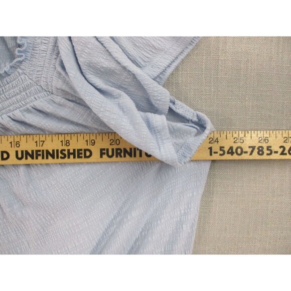 Lc Lauren Conrad Dusty Blue Plus Size Off Shoulder Flutter Sleeve Top Size - 2X - Picture 4 of 9